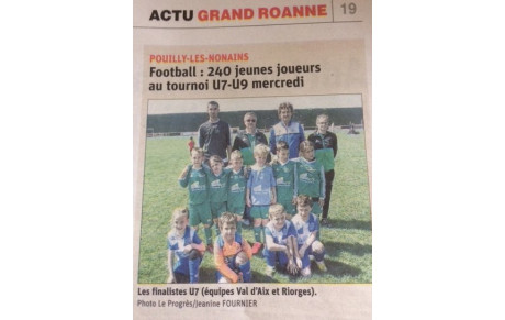 TOURNOI U7 : BRAVO A NOS JEUNES !!!!